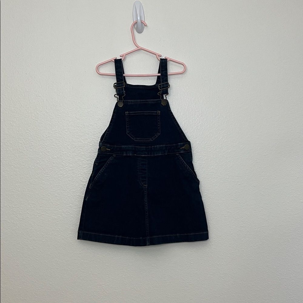 Hanna Andersson Girls Denim Overall Jumper Dress Size 5